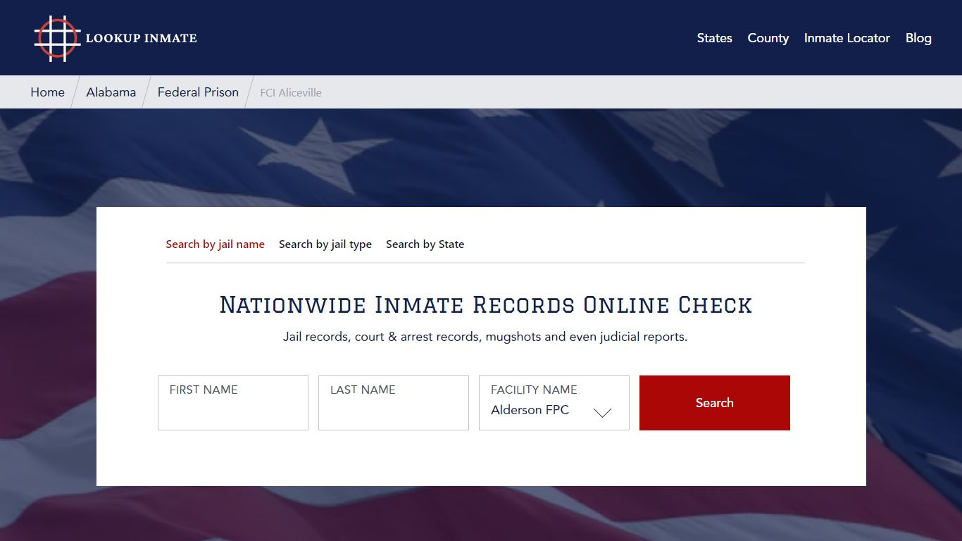 FCI Aliceville in Alabama - Lookup Inmate